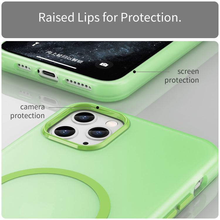 For iPhone 11 Pro Max MagSafe Frosted Translucent TPU + PC Full Coverage Phone Case