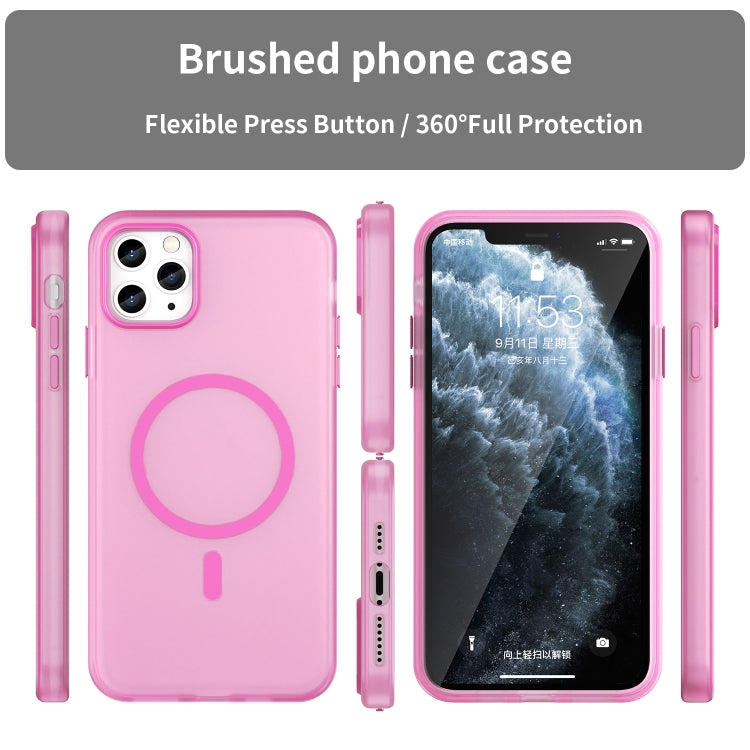 For iPhone 11 Pro Max MagSafe Frosted Translucent TPU + PC Full Coverage Phone Case
