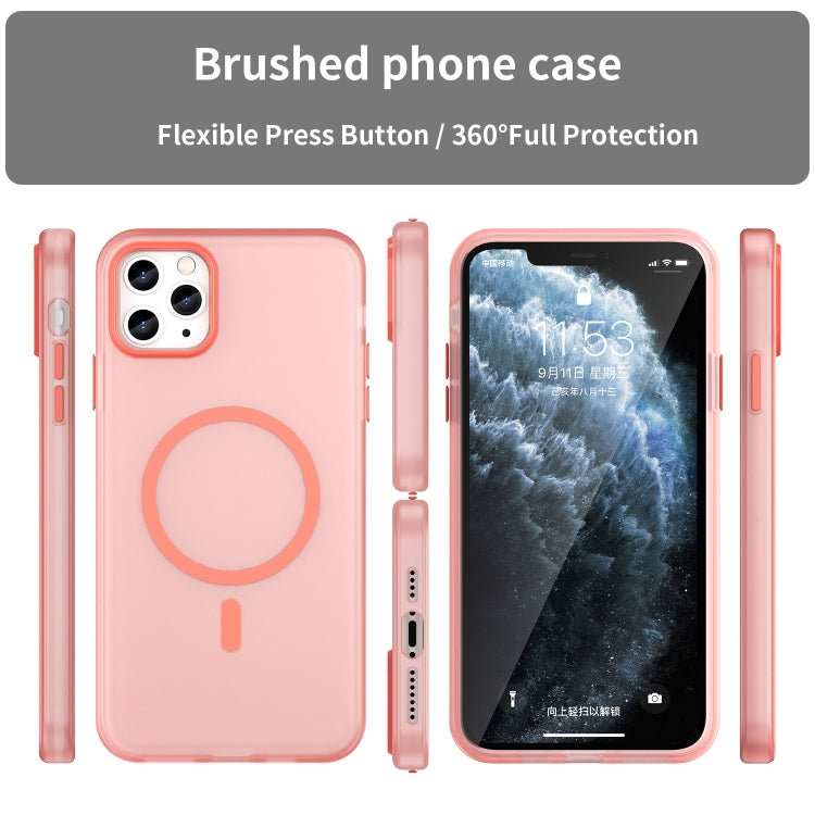 For iPhone 11 Pro Max MagSafe Frosted Translucent TPU + PC Full Coverage Phone Case