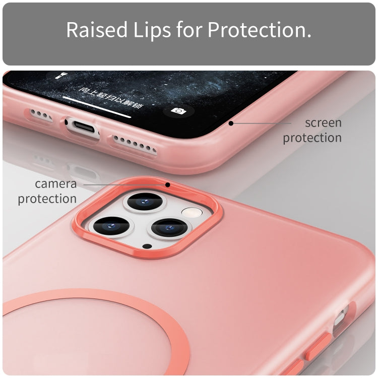 For iPhone 11 Pro Max MagSafe Frosted Translucent TPU + PC Full Coverage Phone Case