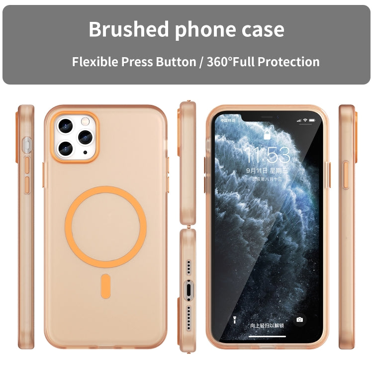 For iPhone 11 Pro Max MagSafe Frosted Translucent TPU + PC Full Coverage Phone Case
