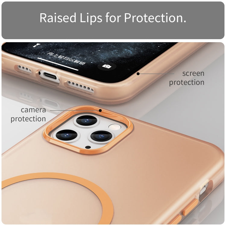 For iPhone 11 Pro Max MagSafe Frosted Translucent TPU + PC Full Coverage Phone Case