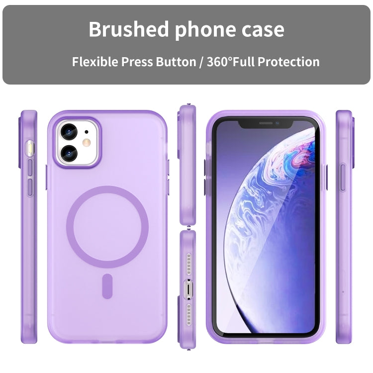 For iPhone 11 MagSafe Frosted Translucent TPU + PC Full Coverage Phone Case