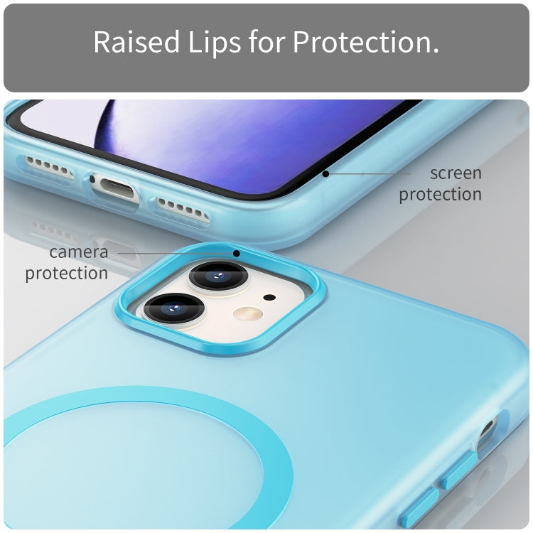 For iPhone 11 MagSafe Frosted Translucent TPU + PC Full Coverage Phone Case