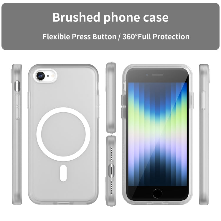 For iPhone SE 2022 / 2020 / 8 MagSafe Frosted Translucent TPU + PC Full Coverage Phone Case