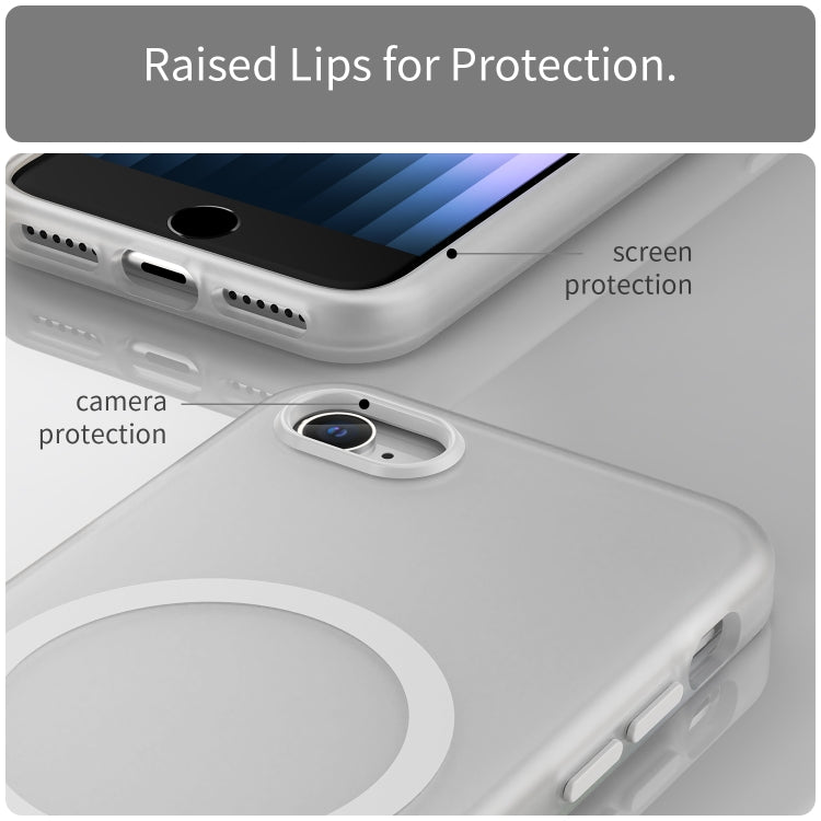 For iPhone SE 2022 / 2020 / 8 MagSafe Frosted Translucent TPU + PC Full Coverage Phone Case