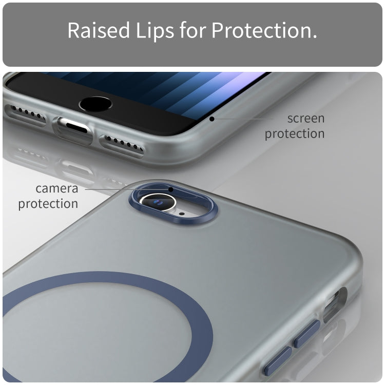 For iPhone SE 2022 / 2020 / 8 MagSafe Frosted Translucent TPU + PC Full Coverage Phone Case