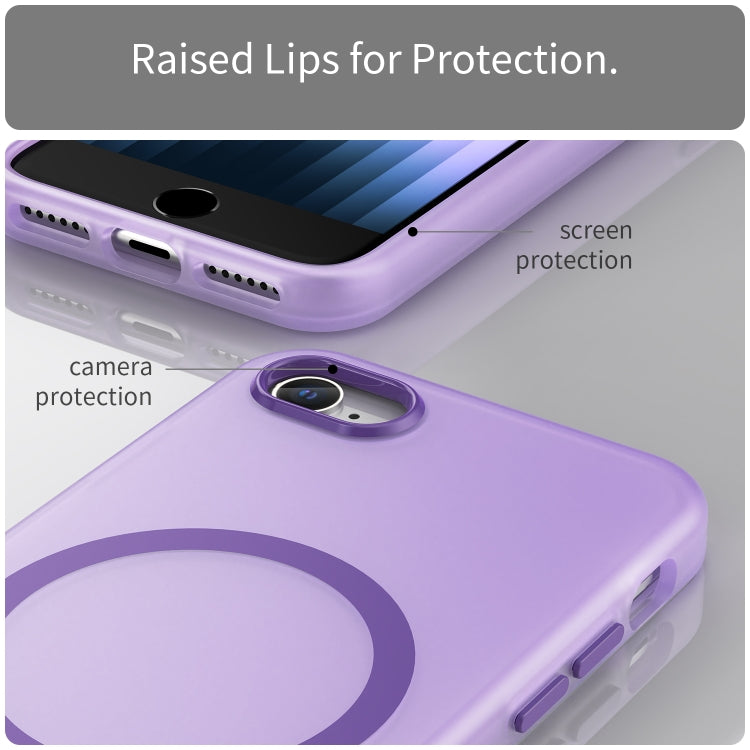 For iPhone SE 2022 / 2020 / 8 MagSafe Frosted Translucent TPU + PC Full Coverage Phone Case