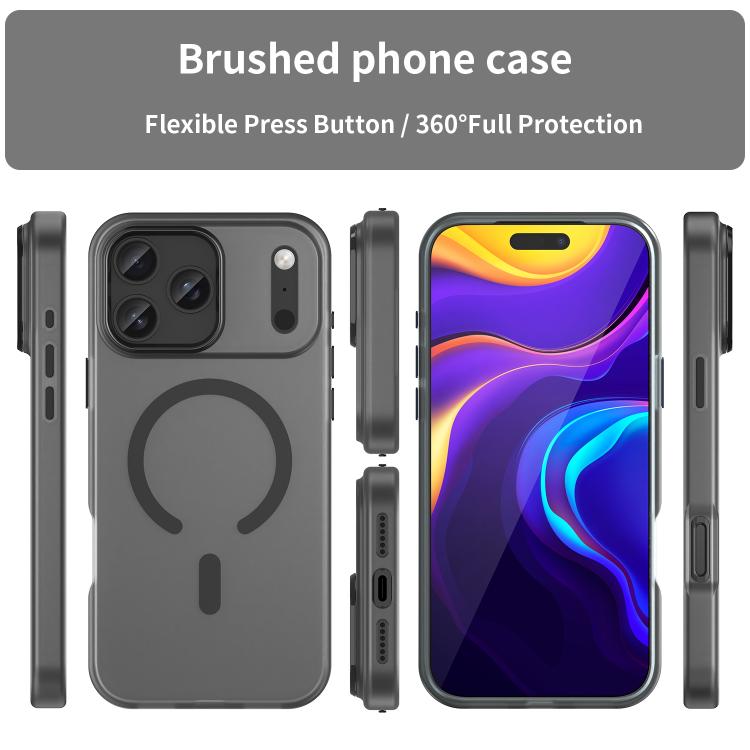 For iPhone 17 Pro Max MagSafe Frosted Translucent TPU + PC Full Coverage Phone Case