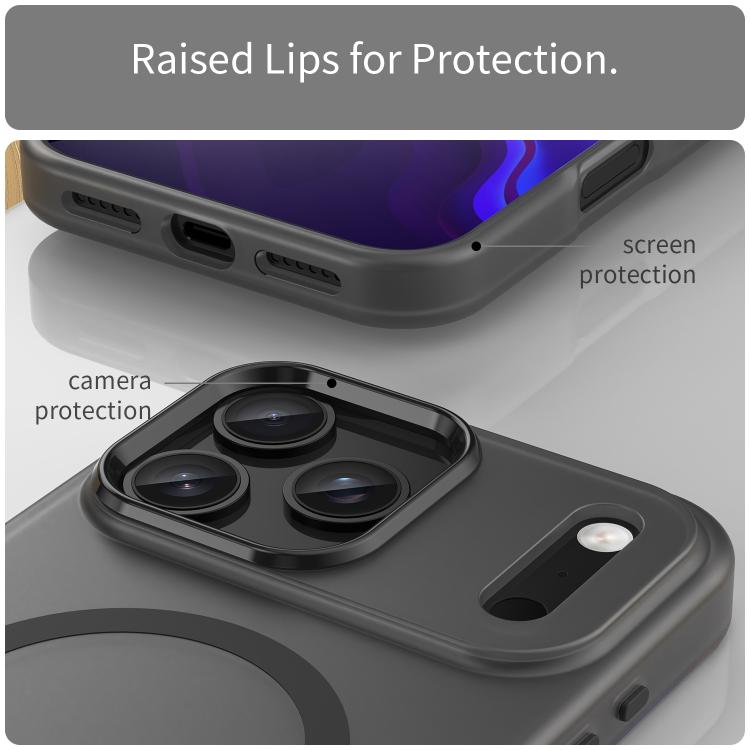 For iPhone 17 Pro Max MagSafe Frosted Translucent TPU + PC Full Coverage Phone Case