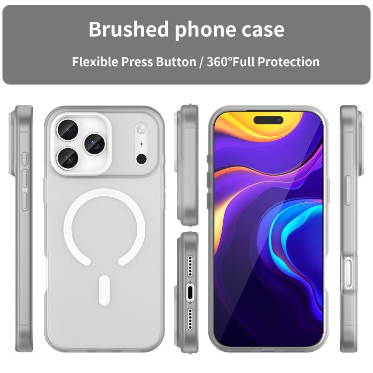 For iPhone 17 Pro Max MagSafe Frosted Translucent TPU + PC Full Coverage Phone Case