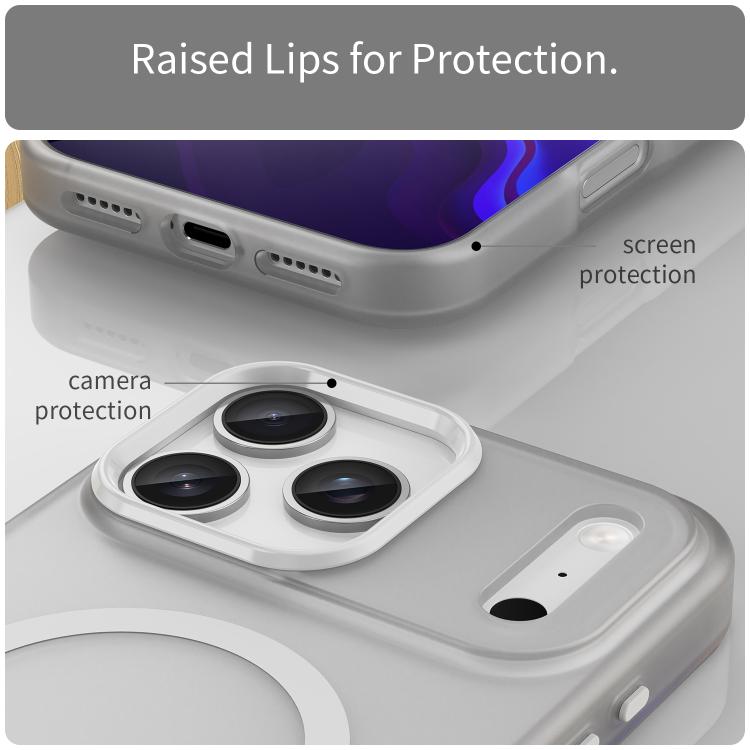 For iPhone 17 Pro Max MagSafe Frosted Translucent TPU + PC Full Coverage Phone Case