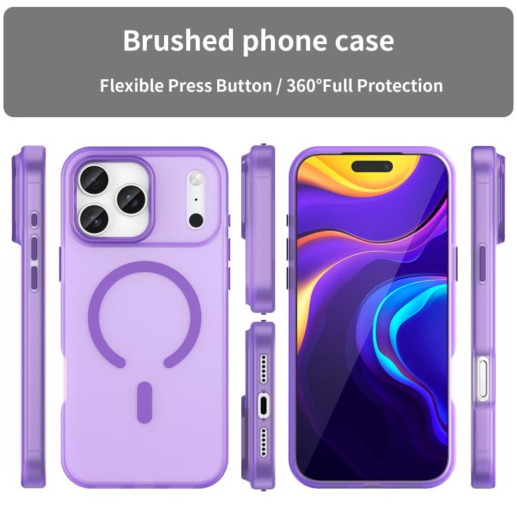 For iPhone 17 Pro Max MagSafe Frosted Translucent TPU + PC Full Coverage Phone Case