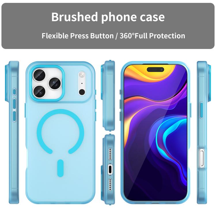 For iPhone 17 Pro Max MagSafe Frosted Translucent TPU + PC Full Coverage Phone Case