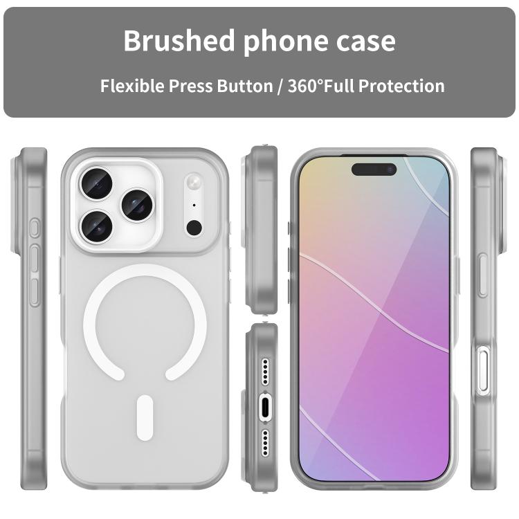 For iPhone 17 Pro MagSafe Frosted Translucent TPU + PC Full Coverage Phone Case