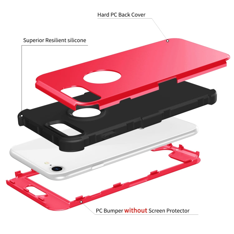 For iPhone 6 / 6s 3 in 1 All-inclusive Shockproof Airbag Silicone + PC Case