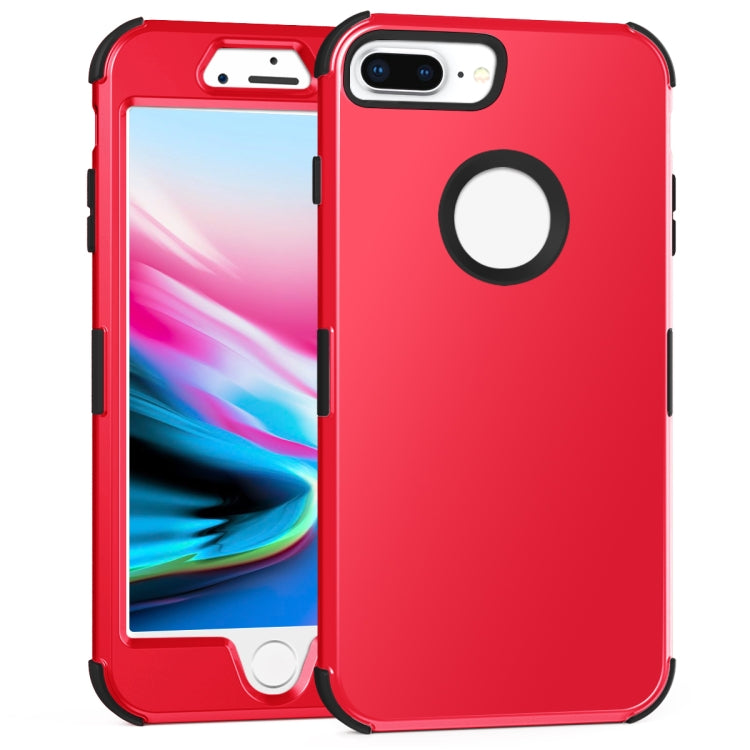 For iPhone 7 / 8 Plus 3 in 1 All-inclusive Shockproof Airbag Silicone + PC Case
