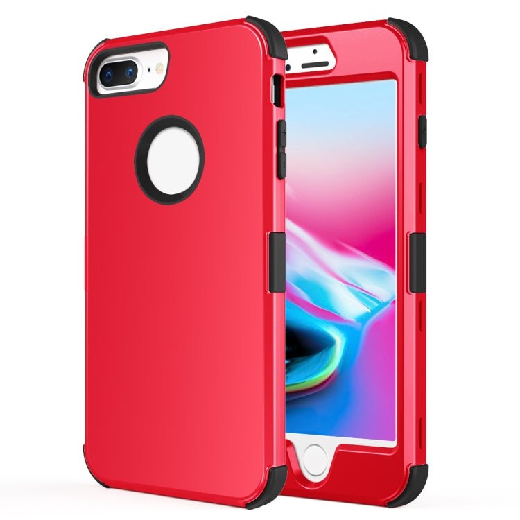 For iPhone 7 / 8 Plus 3 in 1 All-inclusive Shockproof Airbag Silicone + PC Case