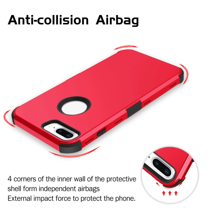 For iPhone 7 / 8 Plus 3 in 1 All-inclusive Shockproof Airbag Silicone + PC Case