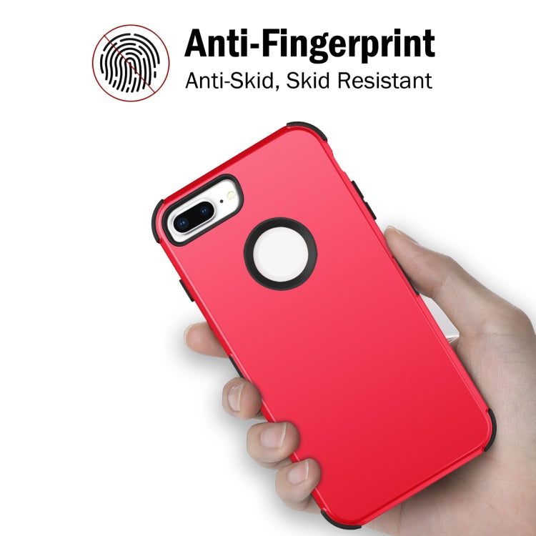 For iPhone 7 / 8 Plus 3 in 1 All-inclusive Shockproof Airbag Silicone + PC Case