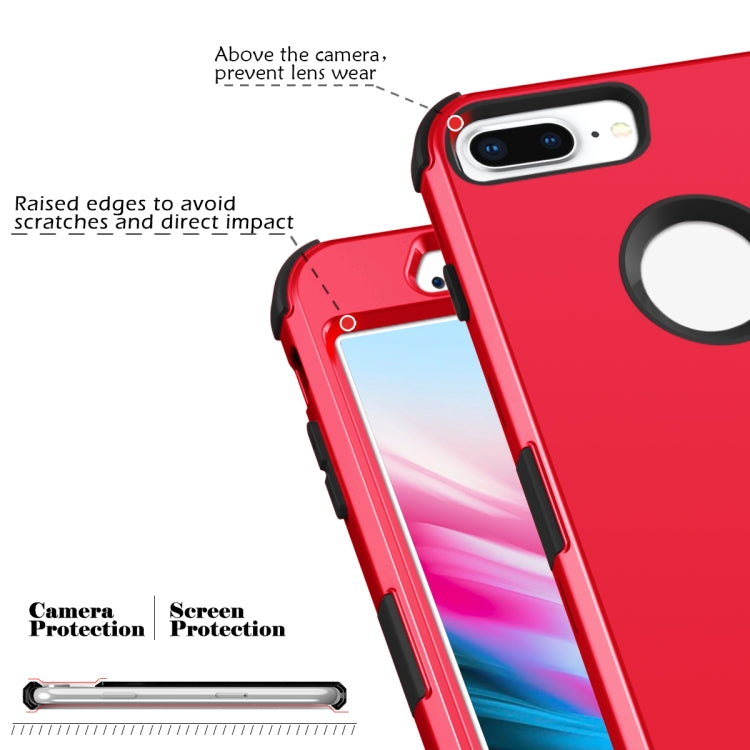 For iPhone 7 / 8 Plus 3 in 1 All-inclusive Shockproof Airbag Silicone + PC Case