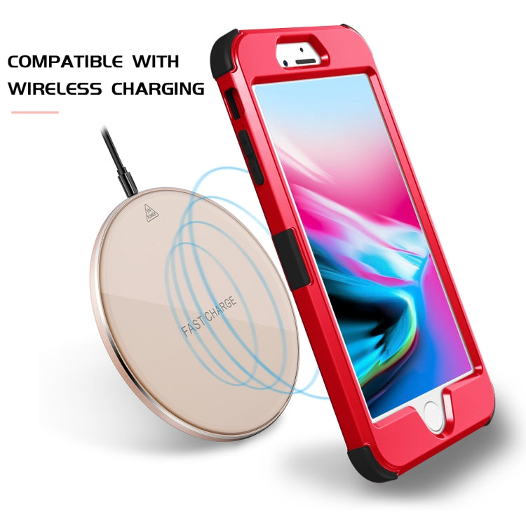 For iPhone 7 / 8 Plus 3 in 1 All-inclusive Shockproof Airbag Silicone + PC Case