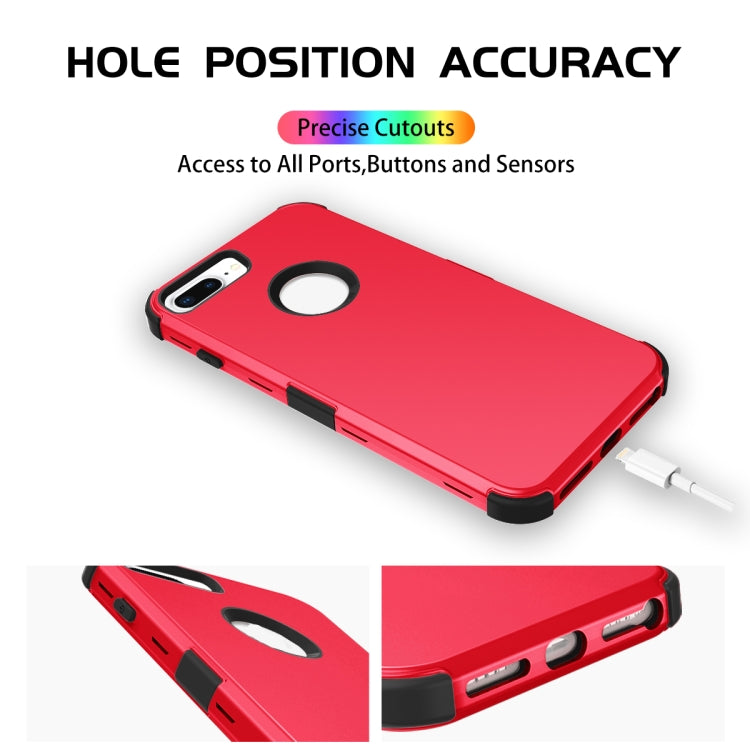 For iPhone 7 / 8 Plus 3 in 1 All-inclusive Shockproof Airbag Silicone + PC Case