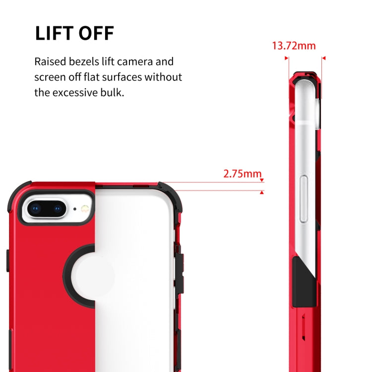 For iPhone 7 / 8 Plus 3 in 1 All-inclusive Shockproof Airbag Silicone + PC Case