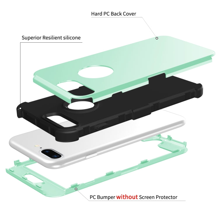 For iPhone 7 / 8 Plus 3 in 1 All-inclusive Shockproof Airbag Silicone + PC Case