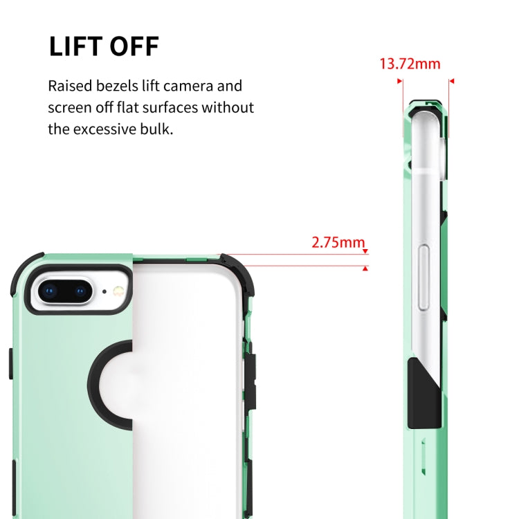For iPhone 7 / 8 Plus 3 in 1 All-inclusive Shockproof Airbag Silicone + PC Case