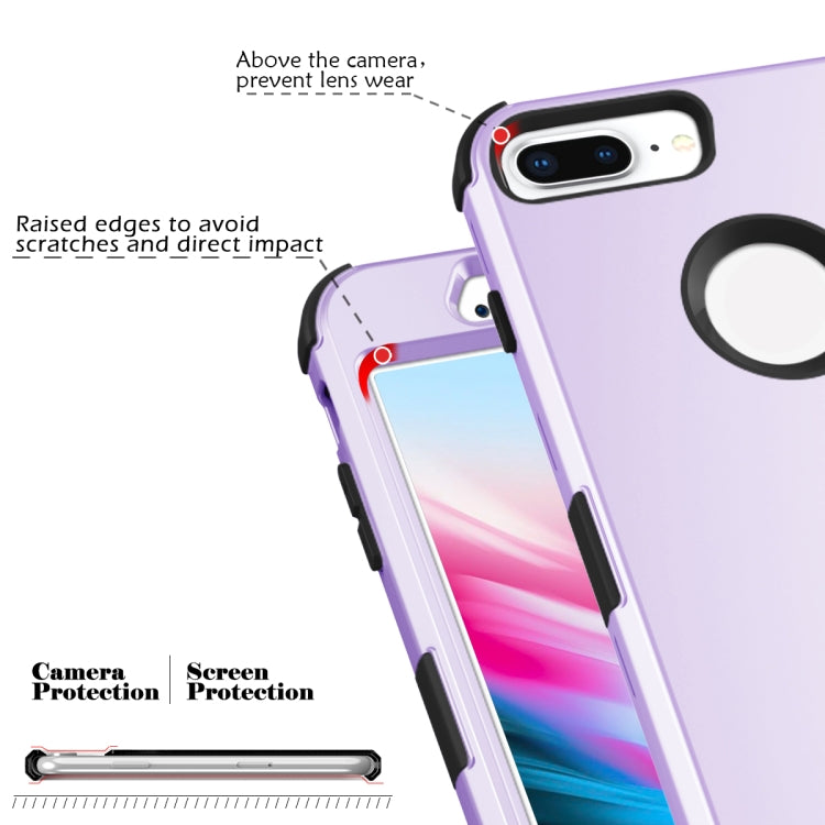 For iPhone 7 / 8 Plus 3 in 1 All-inclusive Shockproof Airbag Silicone + PC Case