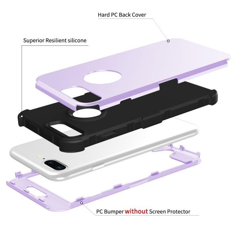 For iPhone 7 / 8 Plus 3 in 1 All-inclusive Shockproof Airbag Silicone + PC Case