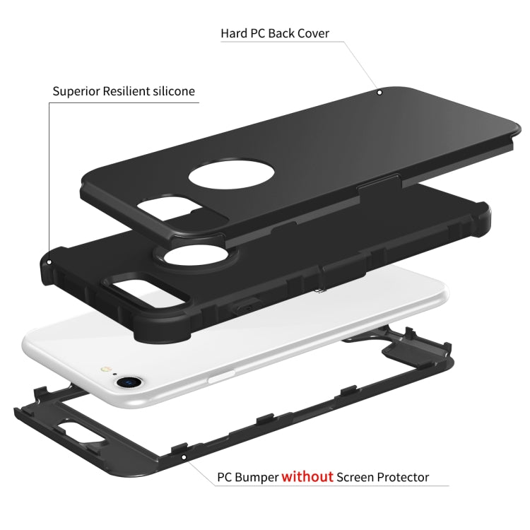 For iPhone 7 / 8 3 in 1 All-inclusive Shockproof Airbag Silicone + PC Case