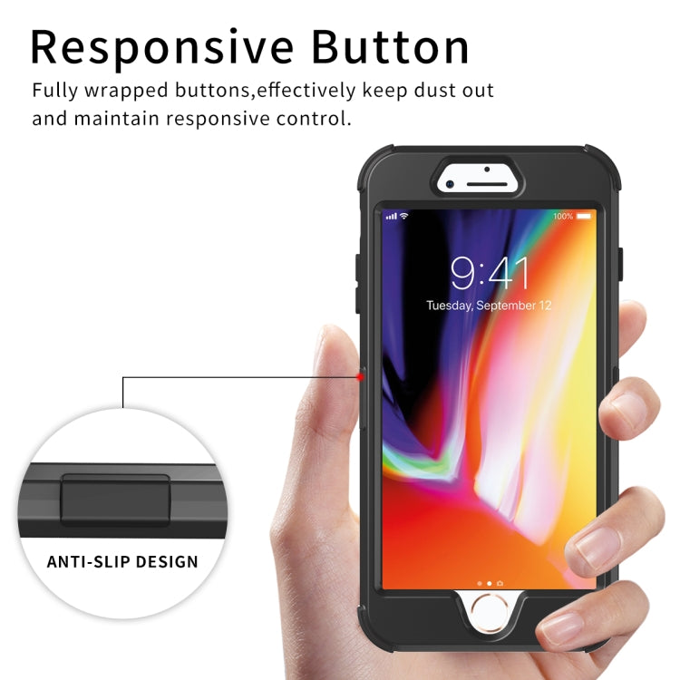 For iPhone 7 / 8 3 in 1 All-inclusive Shockproof Airbag Silicone + PC Case