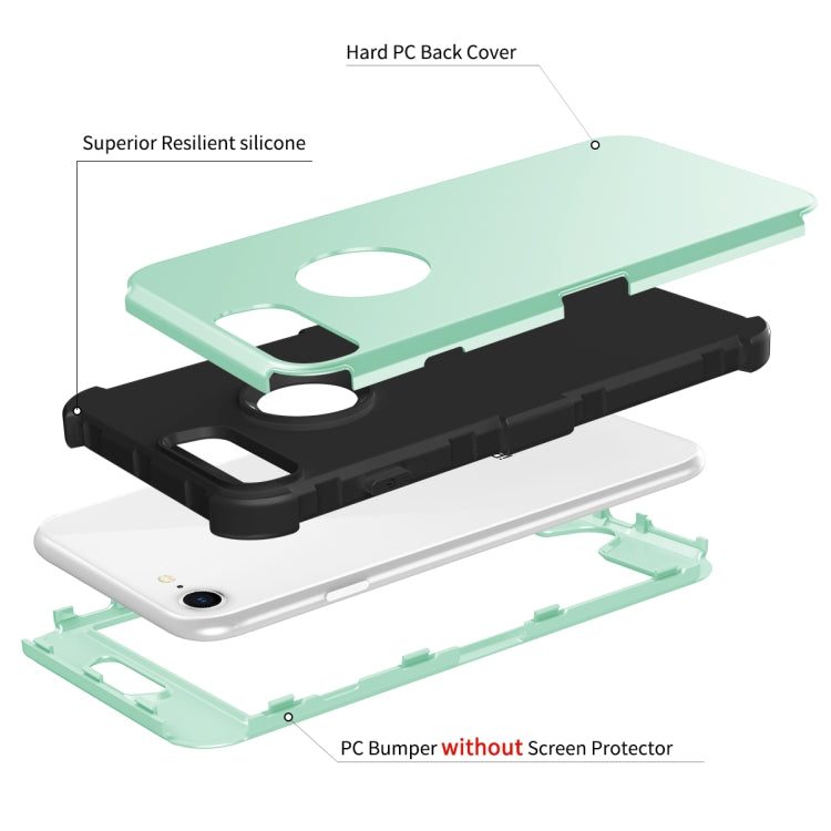 For iPhone 7 / 8 3 in 1 All-inclusive Shockproof Airbag Silicone + PC Case