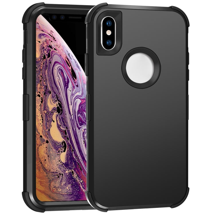 For iPhone XS Max 3 in 1 All-inclusive Shockproof Airbag Silicone + PC Case