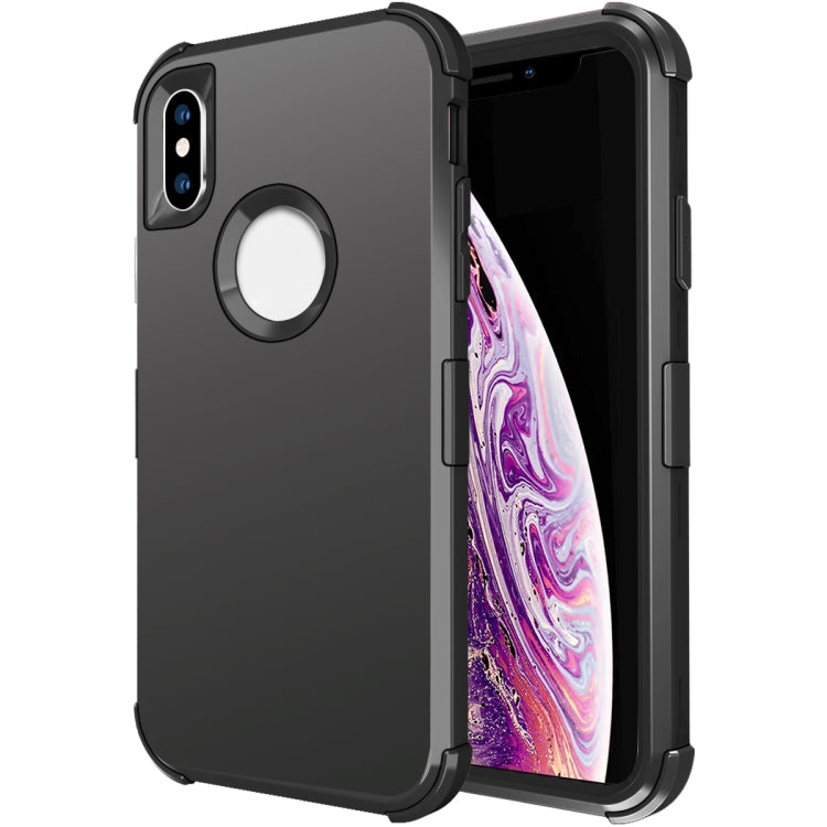 For iPhone XS Max 3 in 1 All-inclusive Shockproof Airbag Silicone + PC Case