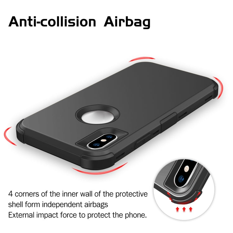 For iPhone XS Max 3 in 1 All-inclusive Shockproof Airbag Silicone + PC Case