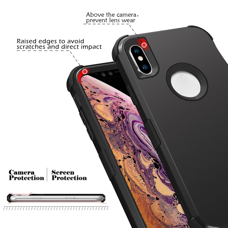 For iPhone XS Max 3 in 1 All-inclusive Shockproof Airbag Silicone + PC Case