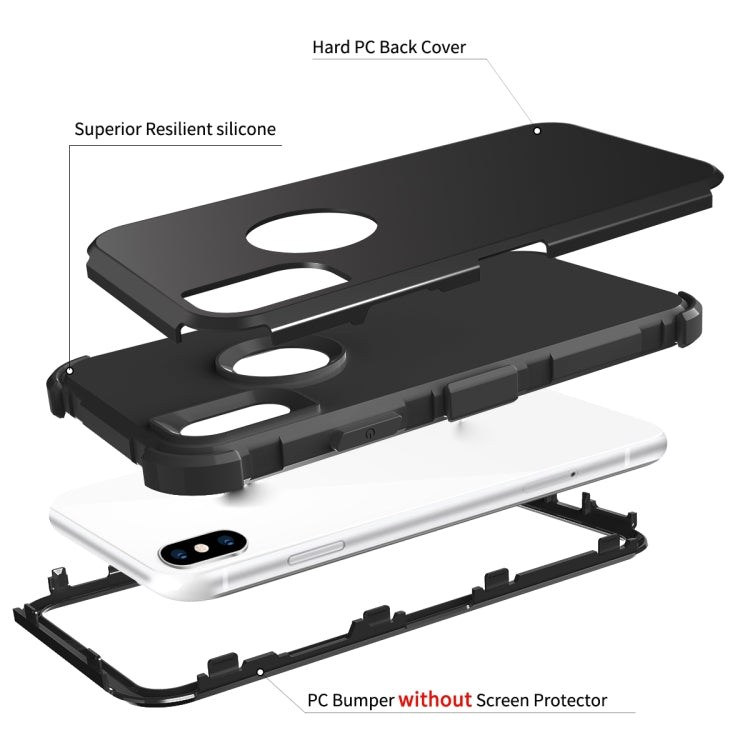 For iPhone XS Max 3 in 1 All-inclusive Shockproof Airbag Silicone + PC Case