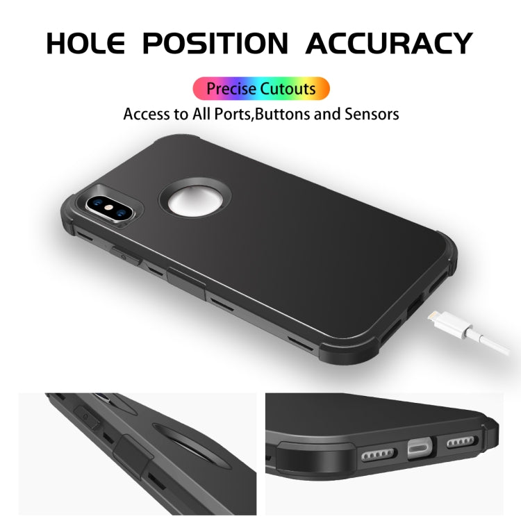 For iPhone XS Max 3 in 1 All-inclusive Shockproof Airbag Silicone + PC Case