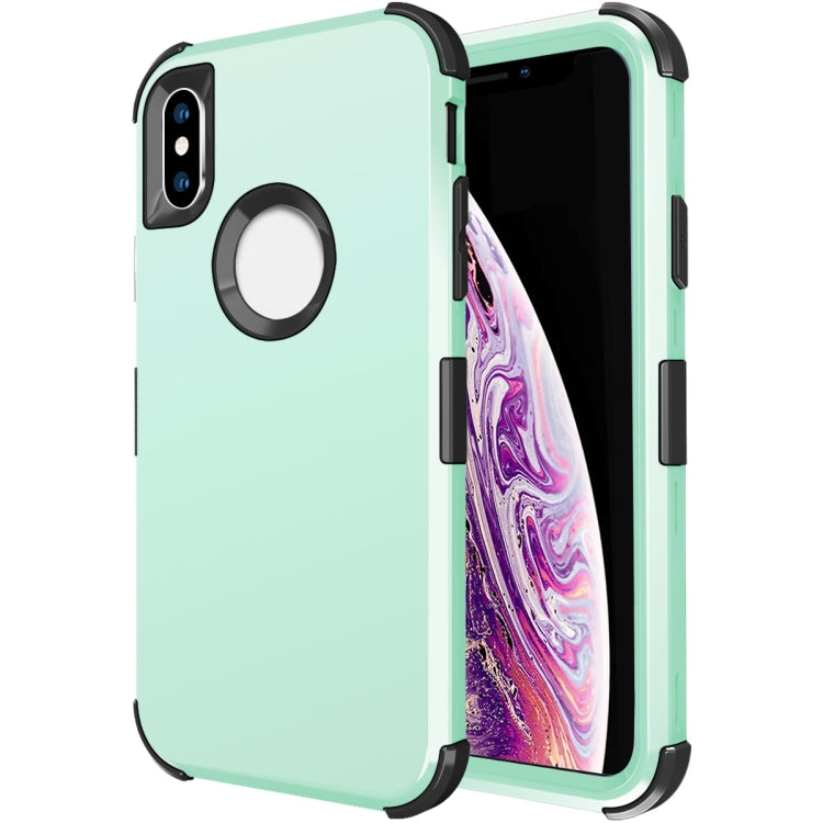 For iPhone XS Max 3 in 1 All-inclusive Shockproof Airbag Silicone + PC Case