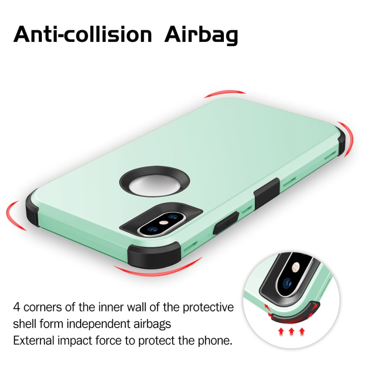 For iPhone XS Max 3 in 1 All-inclusive Shockproof Airbag Silicone + PC Case