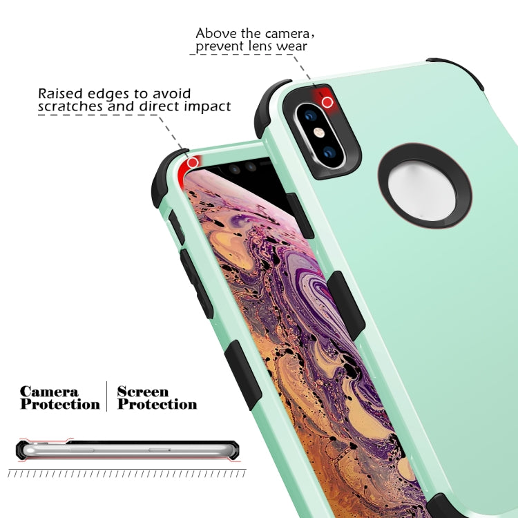 For iPhone XS Max 3 in 1 All-inclusive Shockproof Airbag Silicone + PC Case