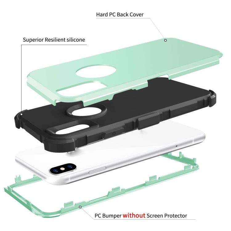 For iPhone XS Max 3 in 1 All-inclusive Shockproof Airbag Silicone + PC Case