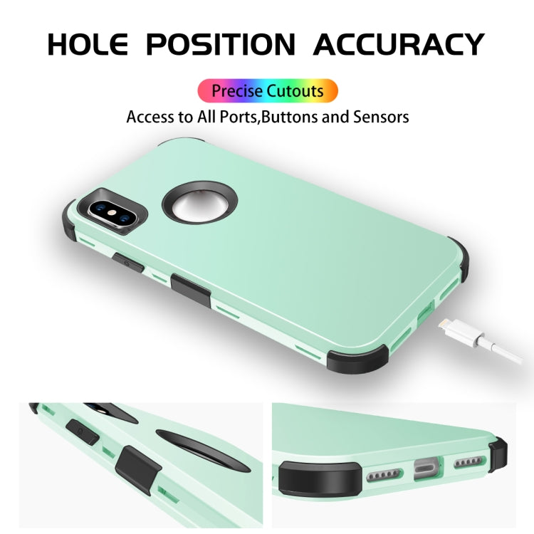For iPhone XS Max 3 in 1 All-inclusive Shockproof Airbag Silicone + PC Case