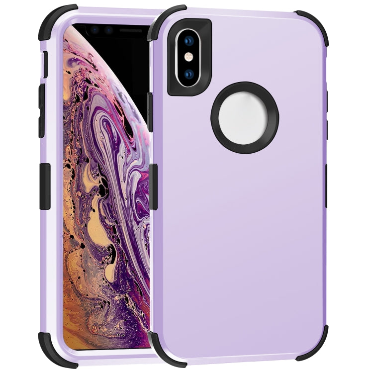 For iPhone XS Max 3 in 1 All-inclusive Shockproof Airbag Silicone + PC Case