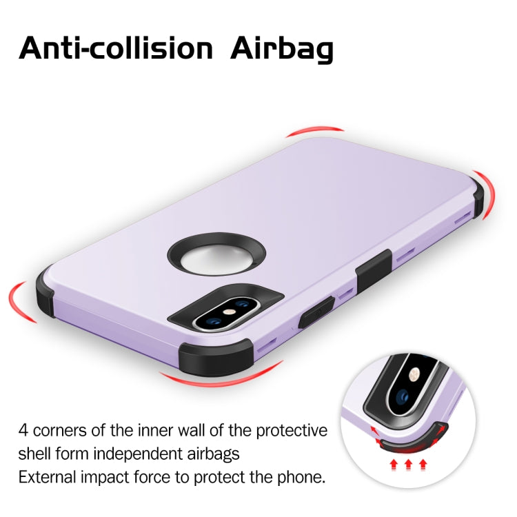 For iPhone XS Max 3 in 1 All-inclusive Shockproof Airbag Silicone + PC Case