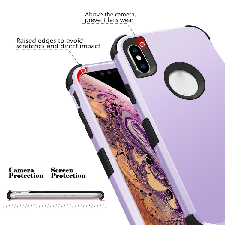 For iPhone XS Max 3 in 1 All-inclusive Shockproof Airbag Silicone + PC Case