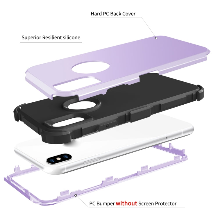 For iPhone XS Max 3 in 1 All-inclusive Shockproof Airbag Silicone + PC Case